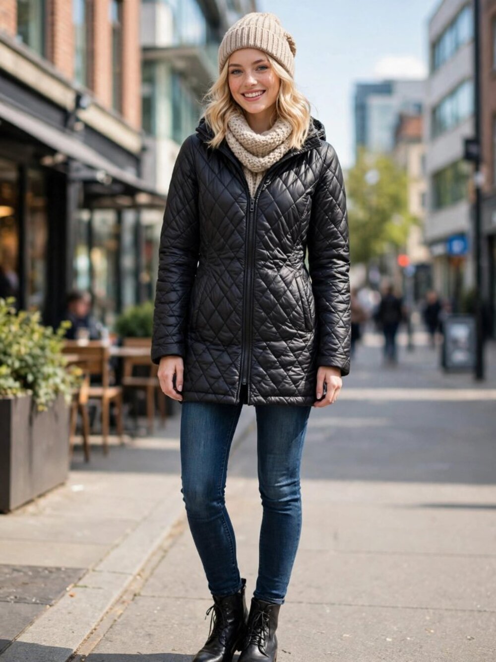 The North Face Women's Quilted PrimaLoft Insulated Jacket Black | Stand-Collar